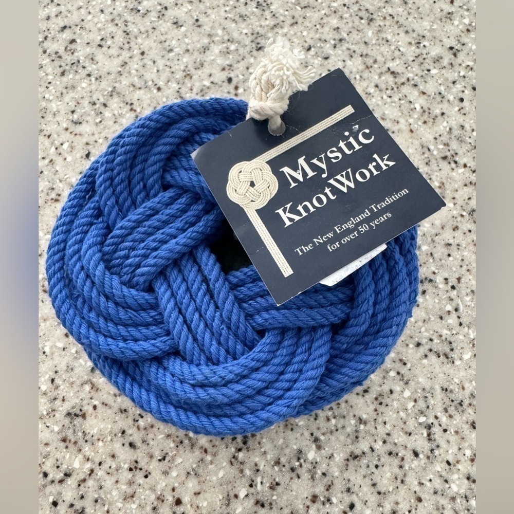 Brand New Mystic KnotWork Sailor Knot Coaster In Royal Blue Set of 4